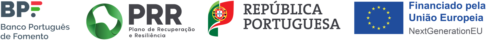 Banco Português de Fomento · PRR — Plano de Recuperação e Resiliência · República Portuguesa · Financiado pela União Europeia — NextGenerationEU